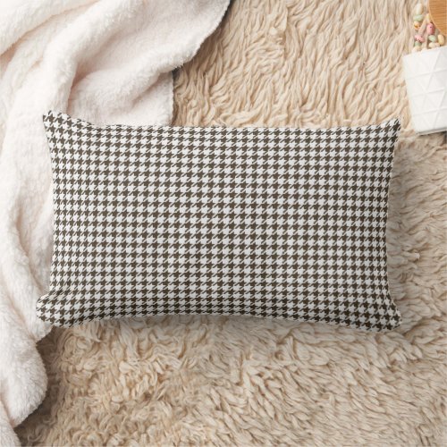Brown Combination Houndstooth by Shirley Taylor Lumbar Pillow