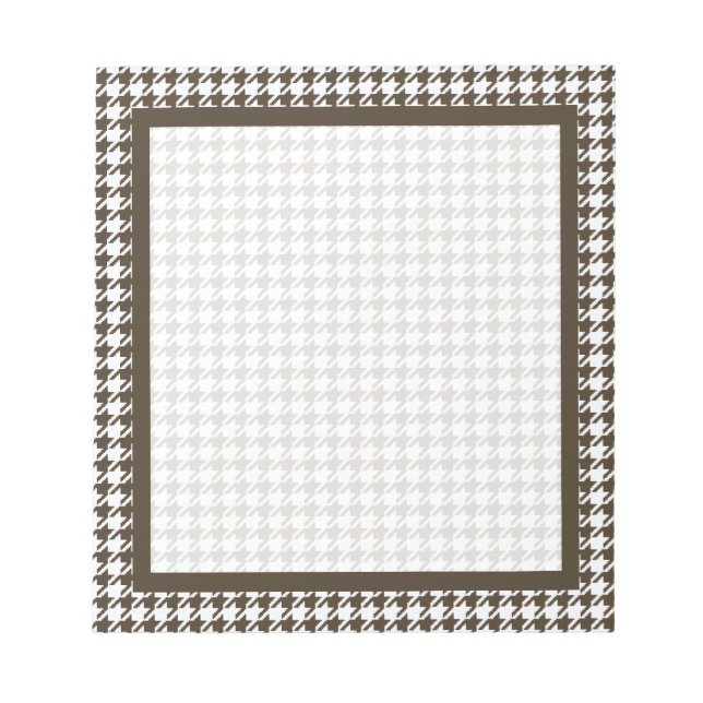 Brown Combination Houndstooth by Shirley Taylor Notepad (Front)