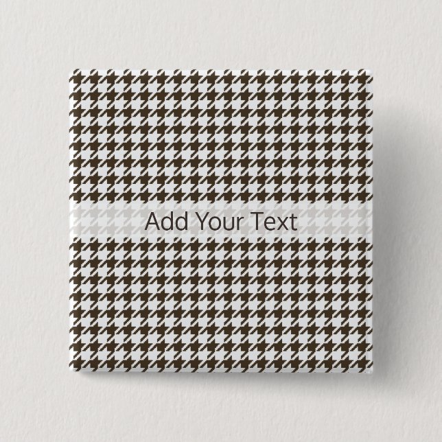 Brown Combination Houndstooth by Shirley Taylor Pinback Button (Front)