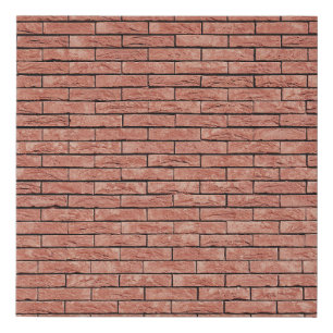 Brown concrete brick faux canvas print
