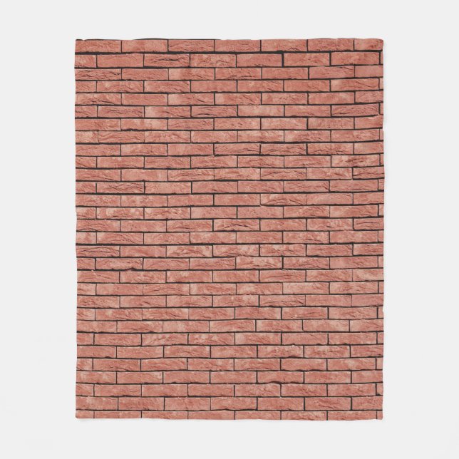 Brown concrete brick fleece blanket (Front)