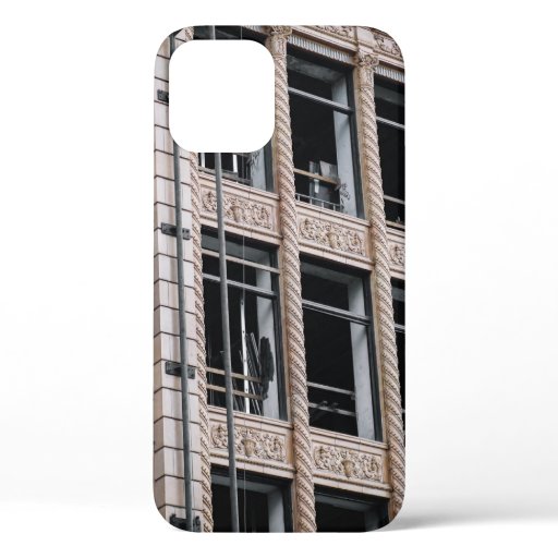 BROWN CONCRETE BUILDING WITH GLASS WINDOWS iPhone 12 CASE