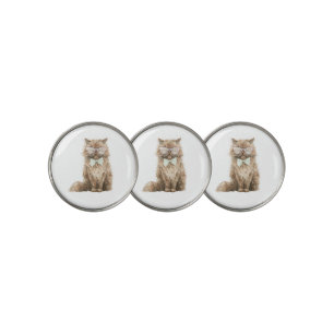 Brown Cool Cat Glasses Golf Ball Marker