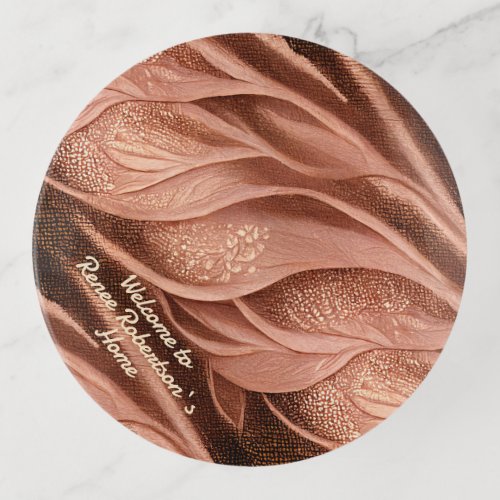 Brown copper inspired gradient modern elegant trinket tray