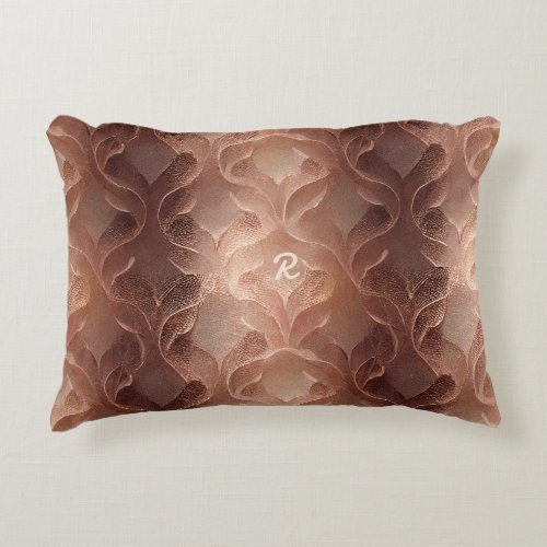 Brown copper inspired gradient modern luxury  accent pillow