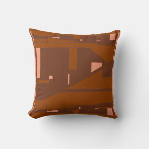 Brown Coral Rust Tiers Mediterranean Look Mosaic Throw Pillow