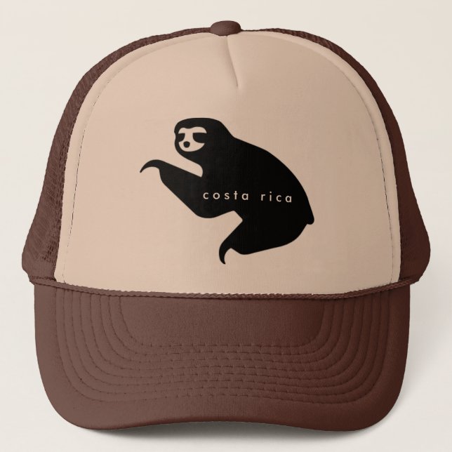 Brown Costa Rica Sloth Souvenir Hat (Front)