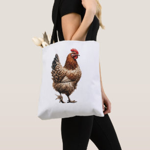 Brown Country Chicken Farm Barnyard Kitchen Tote Bag