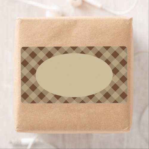 Brown Country Gingham Labels