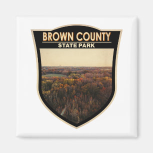 Brown County State Park Indiana Badge Magnet