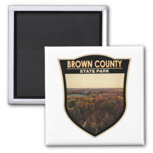 Brown County State Park Indiana Badge  Magnet