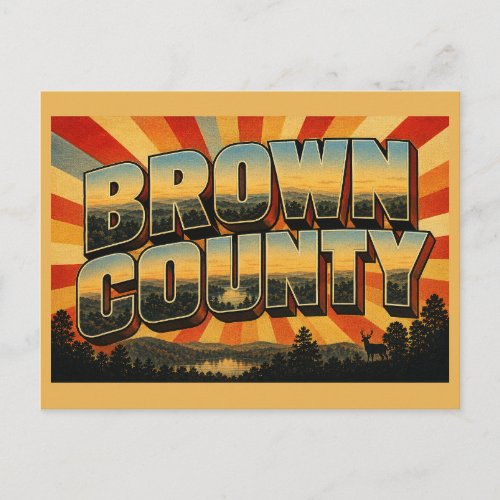 Brown County State Park Indiana Rolling Hills Art Postcard