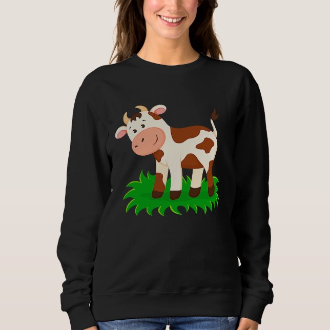 Brown Cow Baby Kids Boys Girls Calf Sweatshirt (Front)