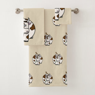 Brown Cow Bath Towel Set