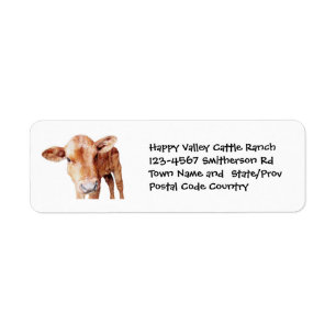 Brown Cow Cattle Farm or Ranch Sticker