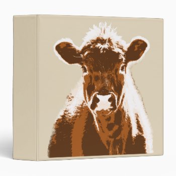 Brown Cow Farm Animal 3 Ring Binder by countrymousestudio at Zazzle