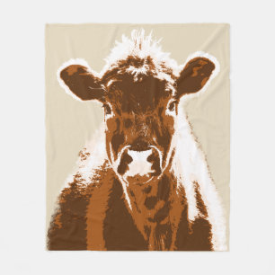Brown Cow Farm Animal Fleece Blanket