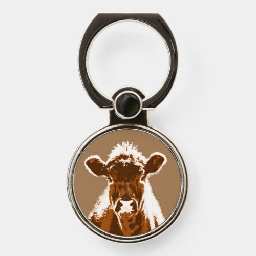 Brown Cow Farm Animal  Phone Ring Stand