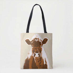 Brown Cow Farm Animal Tote Bag