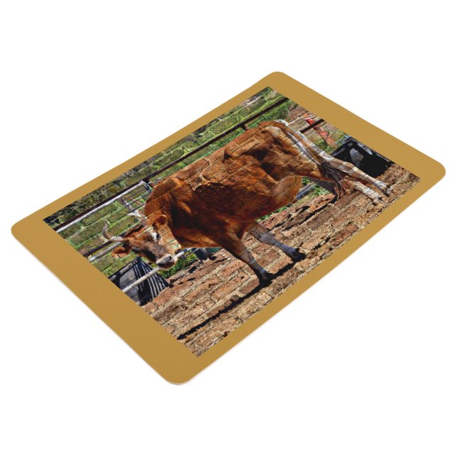 Brown Cow in Bricks Floor/Door Mat (3/4)
