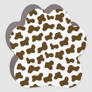Brown Cow Print Car Magnet