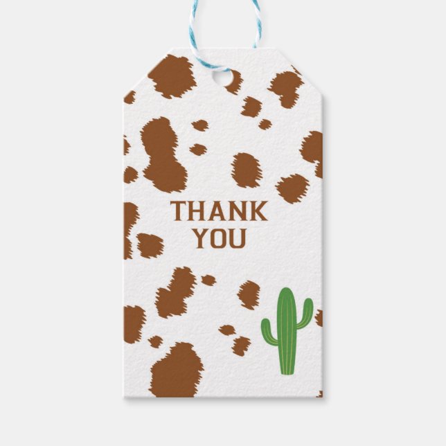 Brown Cow Print Gift Tag (Front)