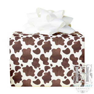 Brown Cow Print Gift Wrapping Paper