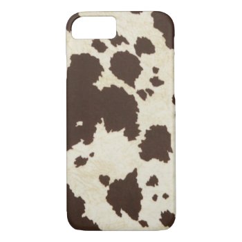 Brown Cow Print Iphone 7 Case by Cowcupsarecool at Zazzle