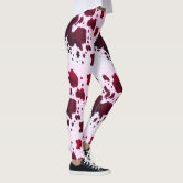 pastel purple brown cow print leggings