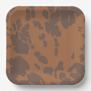 Brown Cow Print Paper Plates