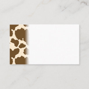 Brown Cow Print Rustic Western Farm Animal Pattern Business Card