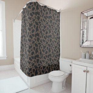 brown Cow Print Shower Curtain