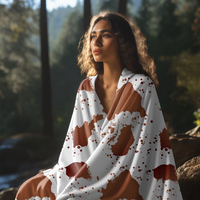 Brown Cow Print Throw Blanket (Creator Uploaded)