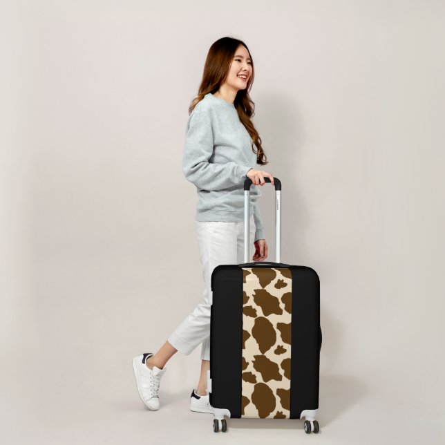 Brown Cow Print Western Rustic Animal Farm Pattern Luggage (Scale)