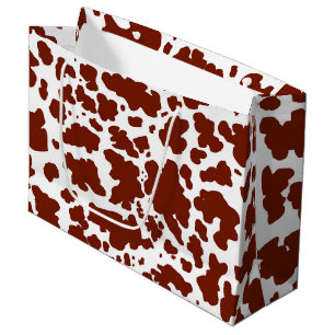 Brown Cow Skin Texture Animal Print Large Gift Bag