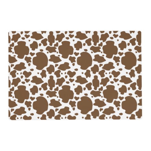 Brown Cow Spots Faux Cowhide Pattern Placemat