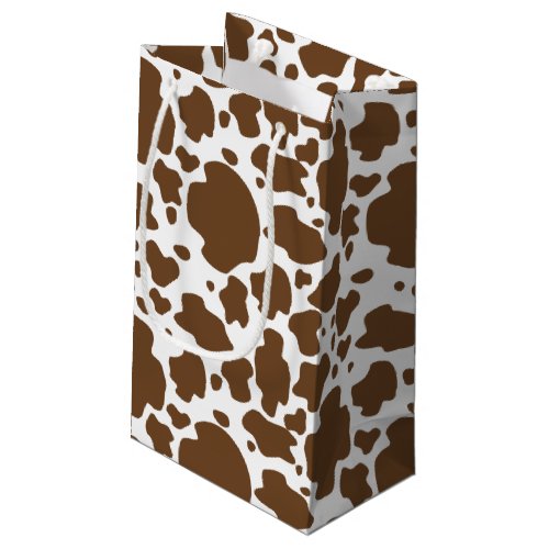 Brown Cow Spots Faux Cowhide Pattern Small Gift Bag