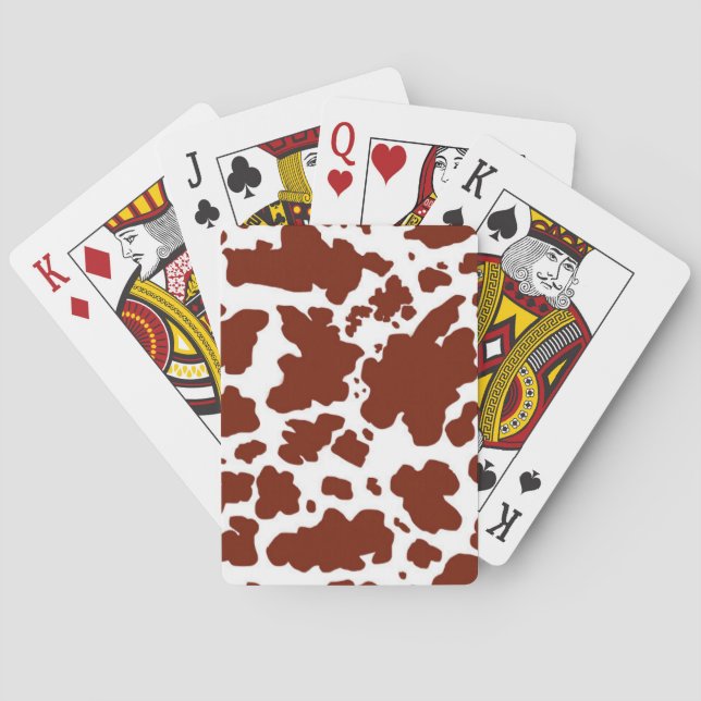 Brown Cow Spots  Print Cowboy Farmer Poker Cards (Back)