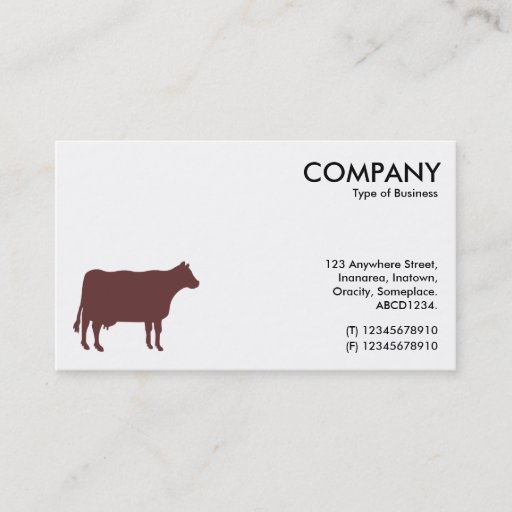 Customizable Brown Cow Symbol - White Business Cards