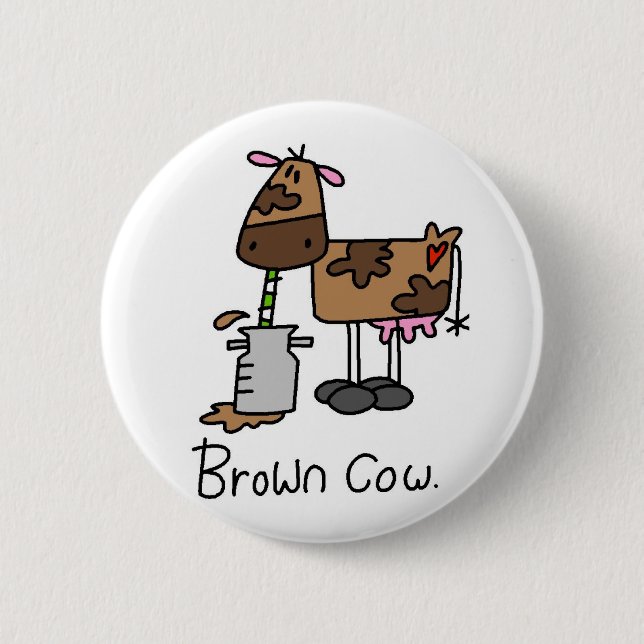 Brown Cow T-shirts and Gifts Pinback Button (Front)