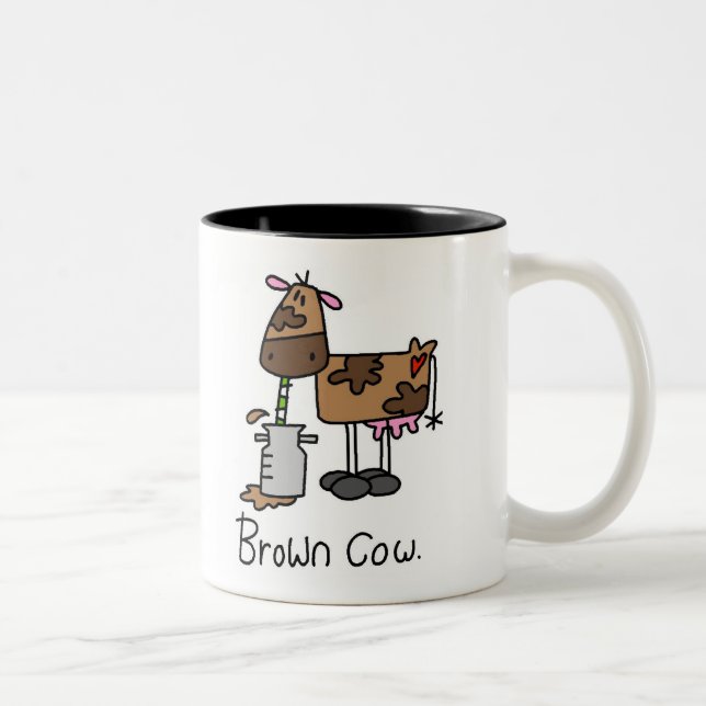 Brown Cow T-shirts and Gifts Two-Tone Coffee Mug (Right)