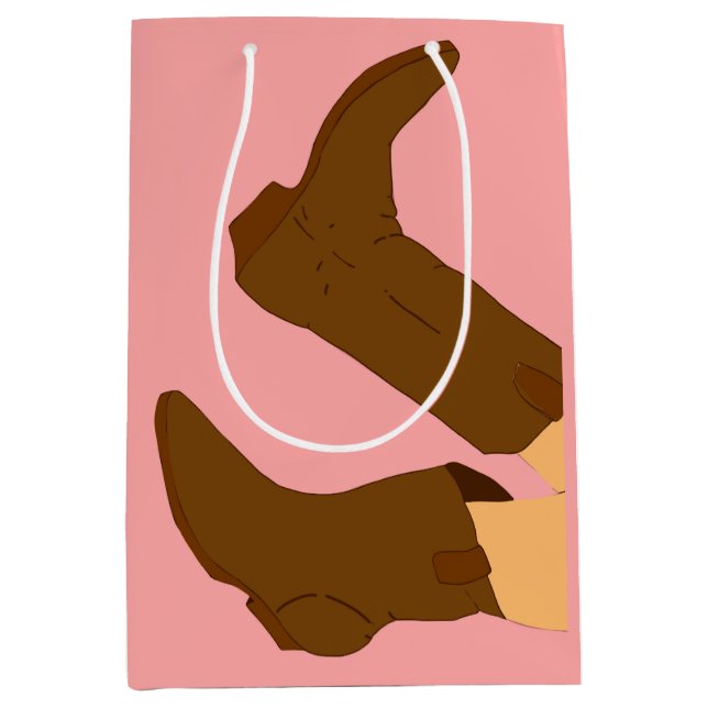 Brown Cowboy Boots   Medium Gift Bag (Front)