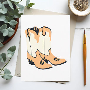 Brown Cowboy Boots Postcard