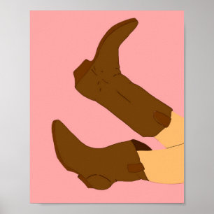 Brown Cowboy Boots  Poster