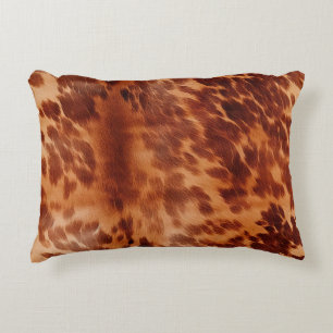 Brown Cowhide Animal Print Accent Pillow