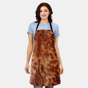 Brown Cowhide Animal Print Apron