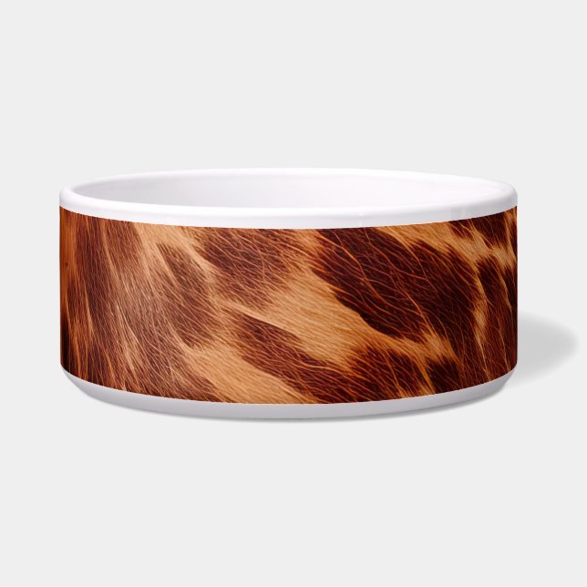 Brown Cowhide Animal Print Bowl (Front)