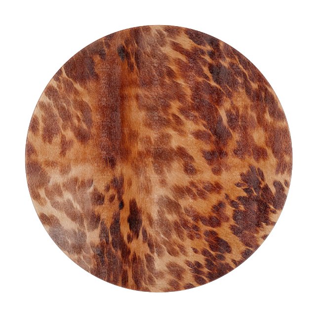 Brown Cowhide Animal Print Cutting Board (Front)
