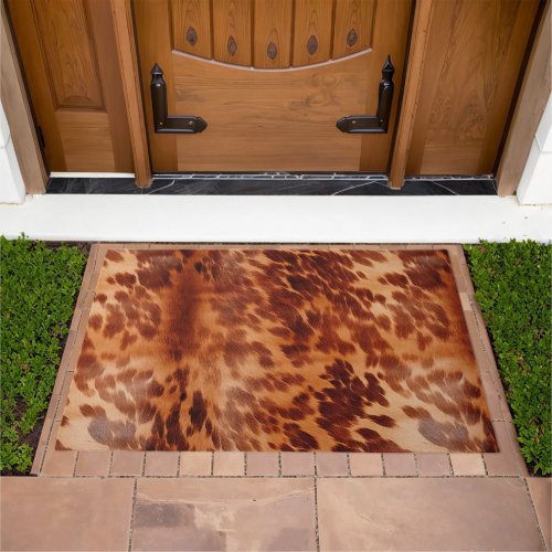 Brown Cowhide Animal Print Doormat
