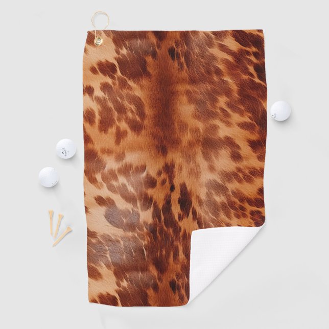 Brown Cowhide Animal Print Golf Towel (InSitu)